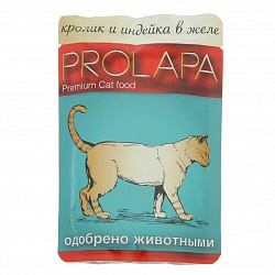 Влажный корм для кошек Prolapa Premium кролик и индейка в желе, 100 г х 26 шт.