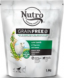 Сухой корм для собак средних пород Nutro Grain Free беззерновой, с ягненком и экстрактом розмарина
