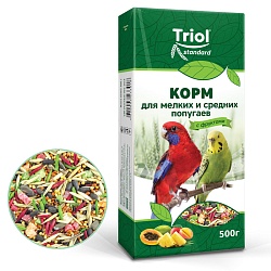 Корм Тriol Standard для мелких и средних попугаев с фруктами, 500 г