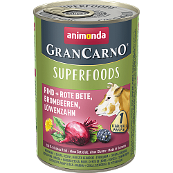 Консервы для собак Animonda GranСarno Superfoods Adult Dog с говядиной, свеклой, ежевикой и одуванчиком 400 г х 6 шт.