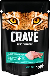 Влажный корм Crave для взрослых кошек, с кроликом 70 г х 24 шт.