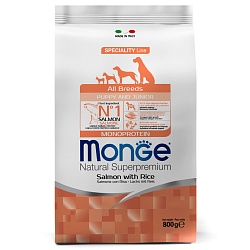 Сухой корм для щенков и юниоров всех пород Monge Speciality Puppy & Junior Salmone с лососем и рисом
