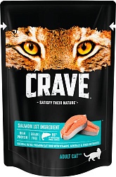 Влажный корм Crave для взрослых кошек, с лососем 70 г х 24 шт.
