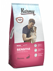 Сухой корм для собак мелких пород Karmy Sensitive Mini при чувствительном пищеварении, лосось