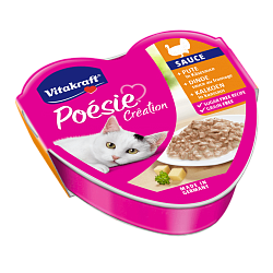 Влажный корм Vitakraft Poesie для взрослых кошек, индейка в сырном соусе 85 г х 15 шт.