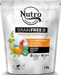 Сухой корм для собак средних пород Nutro Grain Free беззерновой, с курицей и экстрактом розмарина