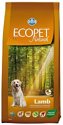 Сухой корм для собак крупных пород Farmina Ecopet Natural Adult Maxi с ягненком, 12кг