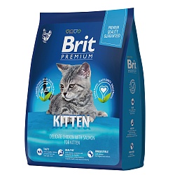 Сухой корм для котят Brit Premium «Kitten» с курицей и лососем 