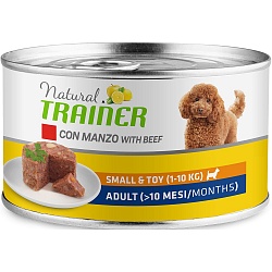 Консервы для взрослых собак мелких пород Trainer Natural Small & Toy Adul with Beef с говядиной, 150 г