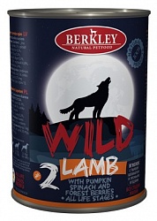 Консервы для собак Berkley Wild #2 Ягненок с тыквой, шпинатом и лесными ягодами, 0,4 кг