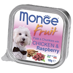 Консервы для взрослых собак Monge Dog Fruit курица с малиной 0,1 кг