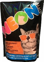 Силикагелевый комкующийся наполнитель для кошек Neon Litter, оранжевый 1,81 кг
