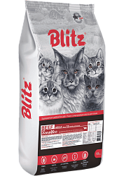 Сухой корм Blitz Sensitive Beef Adult Cats для взрослых кошек, с говядиной 10 кг