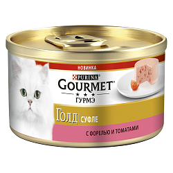 Консервы для кошек Gourmet Gold Суфле с форелью и томатами, 85 г х 12 шт.