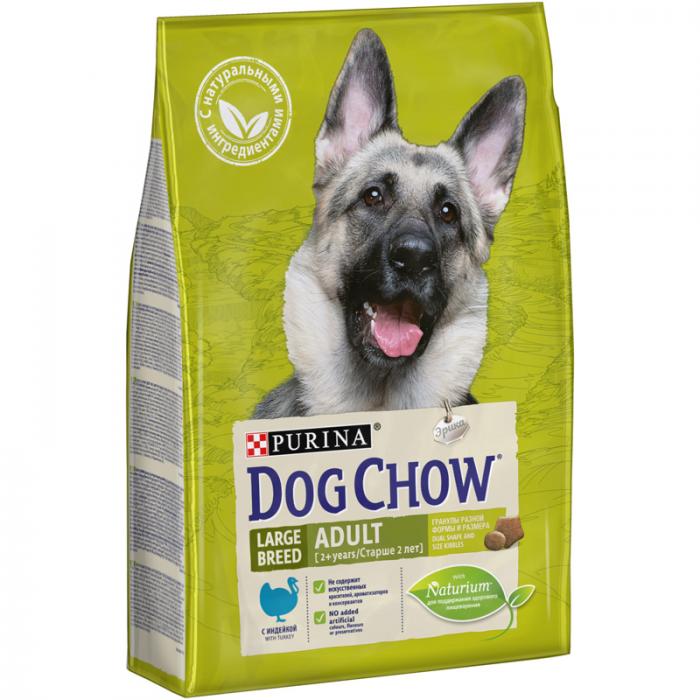 Сухой корм для взрослых собак Dog Chow Adult крупных пород с индейкой