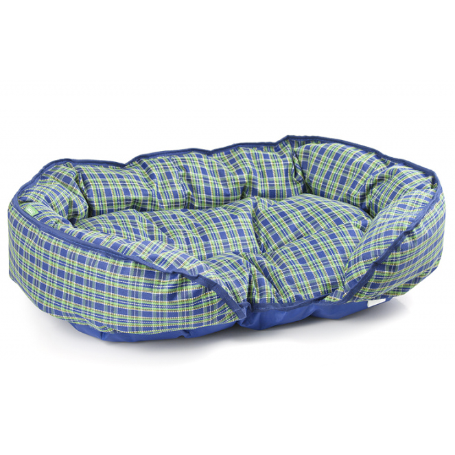 Лежак для кошек и собак Titbit сине-зелёный, 70 х 45 см