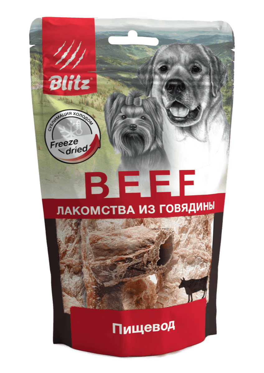 Blitz сублимированное лакомство для собак "Пищевод" говяжий, 32 г