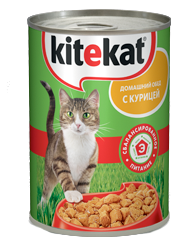 Консервы для кошек Kitekat "Сочные кусочки с курицей в соусе" 0,41 кг