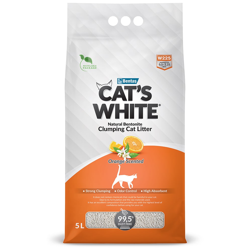Наполнитель для кошачьего туалета Cat's White Orange с ароматом апельсина