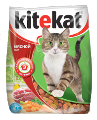 Сухой корм Kitekat "Мясной пир" для взрослых кошек