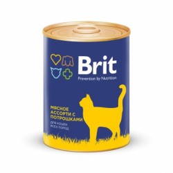 Консервы для взрослых кошек Brit Premium «Мясное ассорти с потрошками», 340 г х 12 шт.