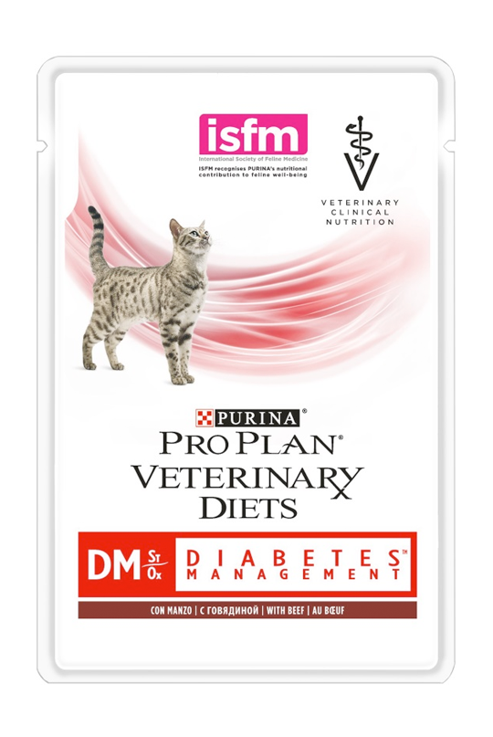 Консервы для взрослых кошек при диетотерапии сахарного диабета PVD DM Diabetes Management говядина, 85 г х 10 шт.