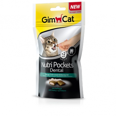 Лакомство для кошек Gimcat Nutri Pockets Dental витаминизированное для профилактики зубного камня