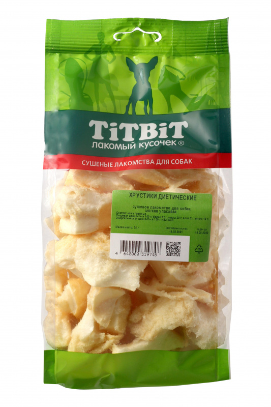 Хрустики диетические для собак Titbit мягкая упаковка ±75 г