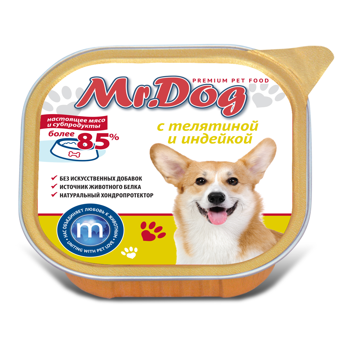 Консервы для собак Mr. Dog с телятиной и индейкой, ламистр 0,3 кг