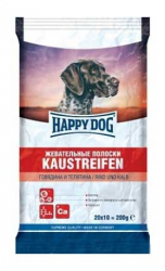 Жевательные полоски для собак Happy Dog Kaustreifen с говядиной и телятиной, 20*10 г
