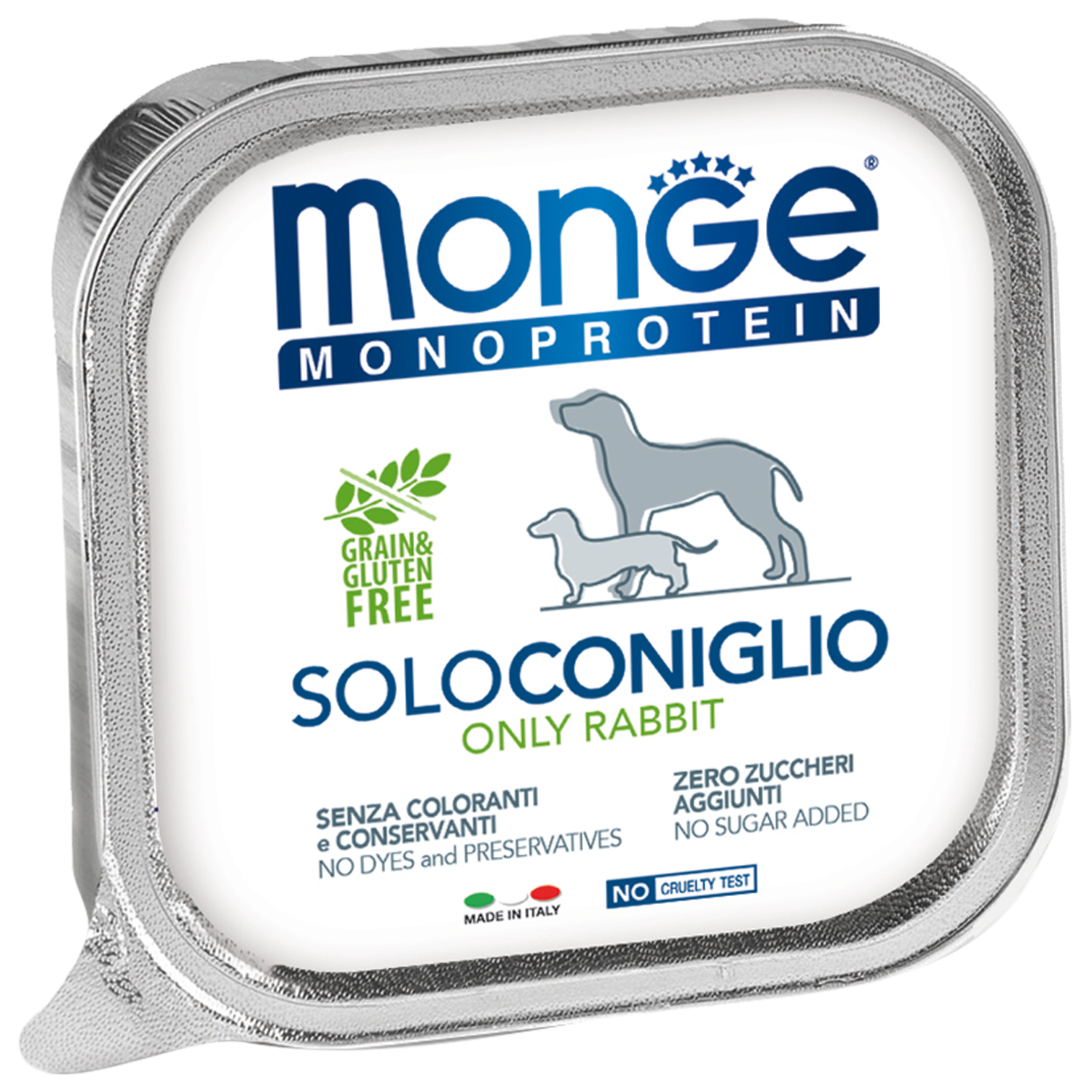 Консервы для взрослых собак Monge Dog Monoproteico Solo паштет из кролика 0,15 кг