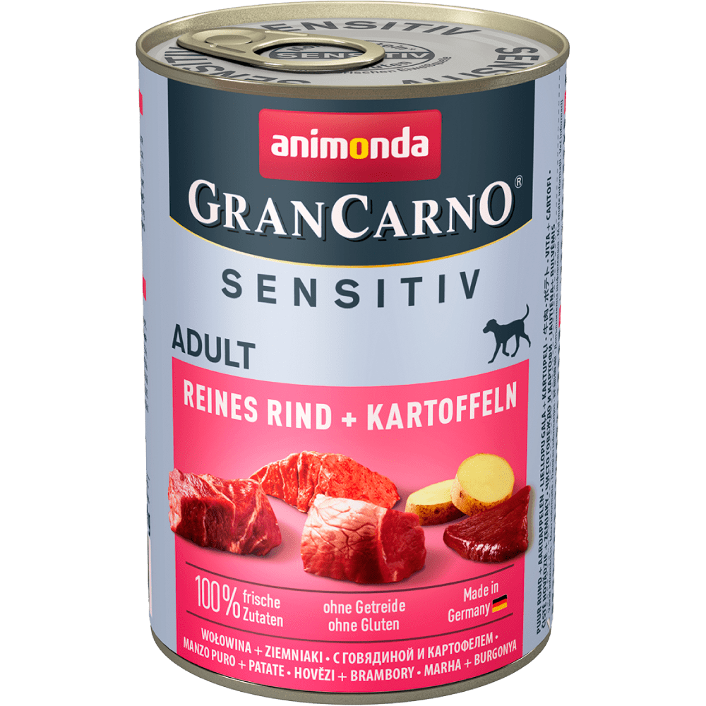 Консервы для взрослых собак с чувствительным пищеварением Animonda GranCarno Sensitiv c говядиной и картофелем 400 г х 6 шт.