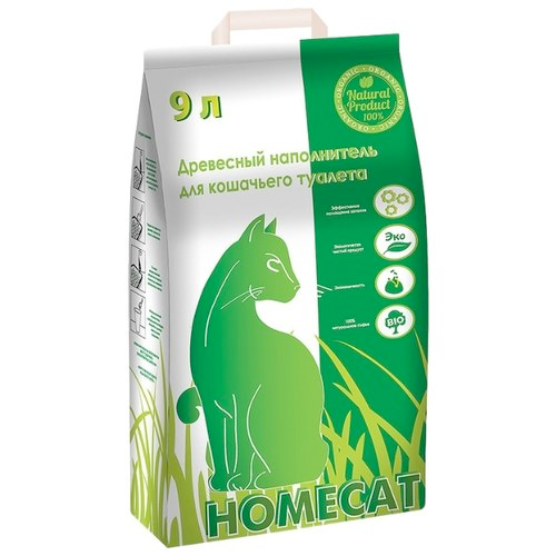 Древесный наполнитель для животных Homecat 3 кг/9 л
