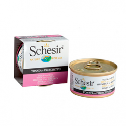 Консервы для кошек Schesir тунец с ветчиной кусочки в желе, 85 г х 14 шт.