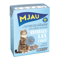 Консервы для кошек Mjau мясной паштет с радужной форелью, 380 г