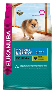 Сухой корм для собак Eukanuba Dog Mature & Senior Toy для зрелых и пожилых миниатюрных пород, 0,8 кг
