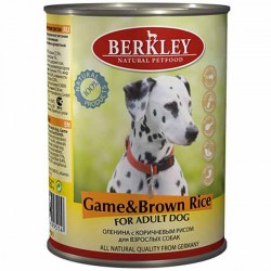 Консервы для взрослых собак Berkley Game & Brown Rice for Adult Dog оленина с коричневым рисом 0,4 кг