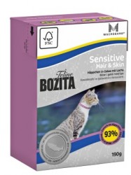 Консервы для кошек с чувствительной кожей и шерстью Bozita Sensitive Hair & Skin кусочки в желе с Лососем 190 г