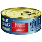 Консервы для собак Best Dinner "Мясные деликатесы" Говядина с языком, 0,1 кг