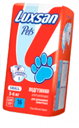 Подгузники для домашних животных Luxsan Pets S (3-6 кг), 16 штук