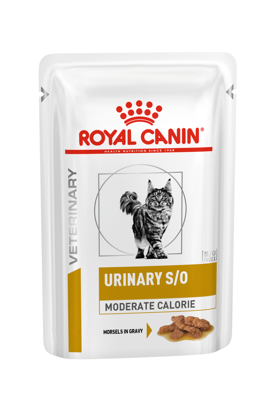 Влажный корм для кошек Royal Canin Urinary S/O Moderate Calorie при предрасположенности к избыточному весу при лечении мочекаменной болезни, кусочки в соусе 85 г