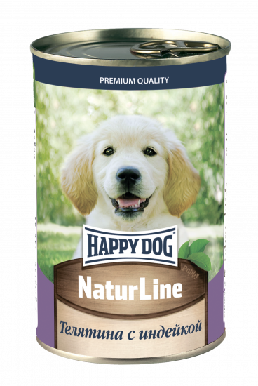 Консервы для щенков Happy Dog Телятина с индейкой 0,41 кг