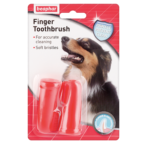Зубная щётка-напалечник для собак и кошек Beaphar Finger Toothbrush, двойная