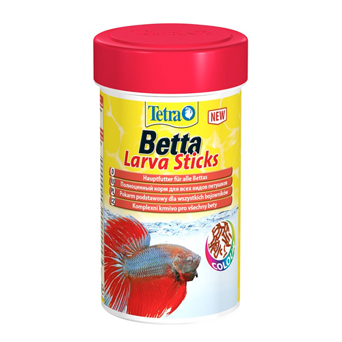 Корм для петушков и других лабиринтовых рыб Tetra Betta LarvaSticks в виде палочек, 100 мл