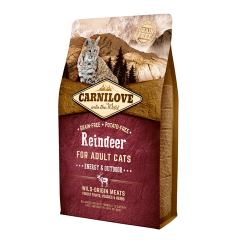 Сухой беззерновой корм для кошек Carnilove Reindeer for Adult Cats Energy & Outdoor с мясом северного оленя