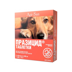 Антигельминтик для собак Apicenna Празицид, 6 таблеток по 500 мг