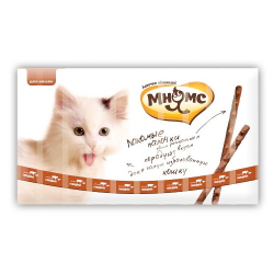 Лакомство для кошек Мнямс Лакомые палочки с говядиной и печенью 13,5 см, 10 штук х 5 г