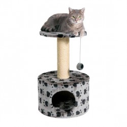 Домик-когтеточка для кошек Trixie Toledo, кошачьи лапки, серая 61 см