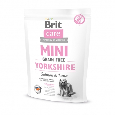 Brit Care Mini Grain Free Yorkshire сухой беззерновой гипоаллергенный корм для йоркширских терьеров, с лососем и тунцом