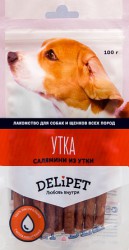 Салямини из утки для собак Delipet, 100 г